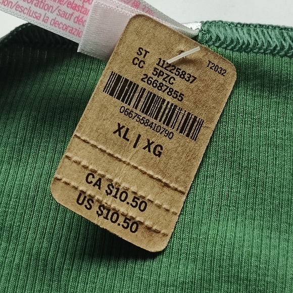 NWT PINK VICTORIA'S SECRET RIB LOGO COTTON BIKINI PANTY IN FOREST PINE SIZE EXTR - Picture 5 of 6